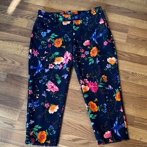 Old Navy Floral Print Pants - Pink and Orange